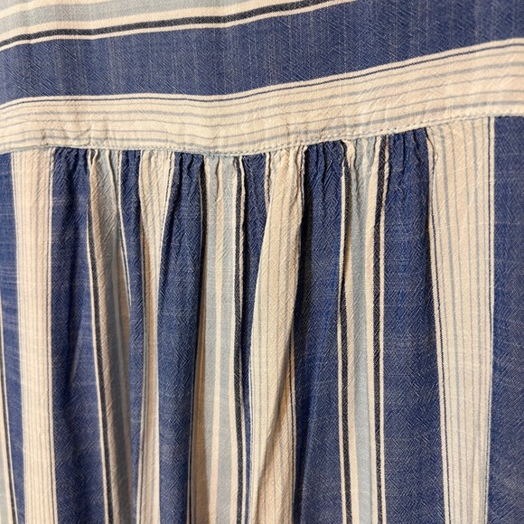 Jane & Delancey Striped Button Down Short Sleeve Rayon Shirt Lightweight Large - Picture 11 of 13